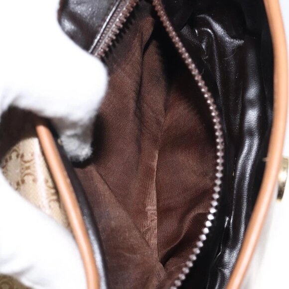 CELINE Macadam Canvas Shoulder Bag PVC Beige Gold Auth 124630 - Picture 3 of 15